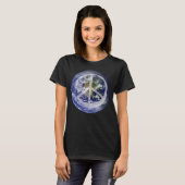 Weltfrieden Planet im Weltraum Symbol-Zeichen T-Shirt (Vorne ganz)