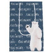 WELTFRIEDEN Polar Bear auf Stars Mittlere Geschenktüte (Rückseite)