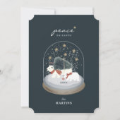 Weltfrieden Polar Bears Snow Globe Ferienkarte Einladung (Vorderseite)