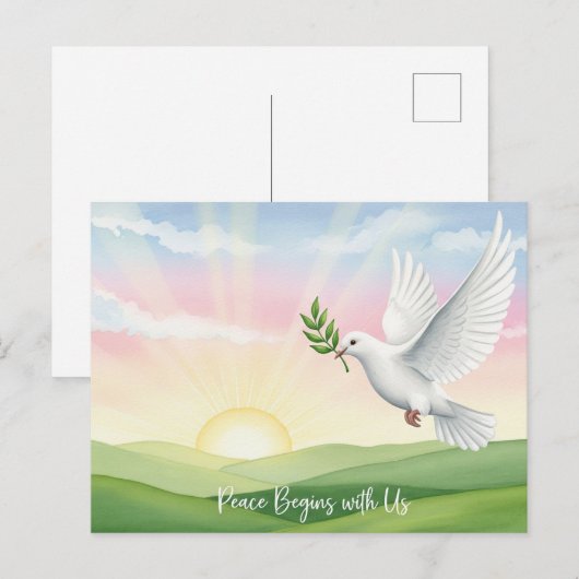 Weltfrieden Postkarte (Vorne/Hinten)