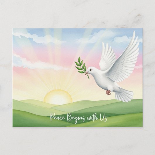 Weltfrieden Postkarte (Vorderseite)