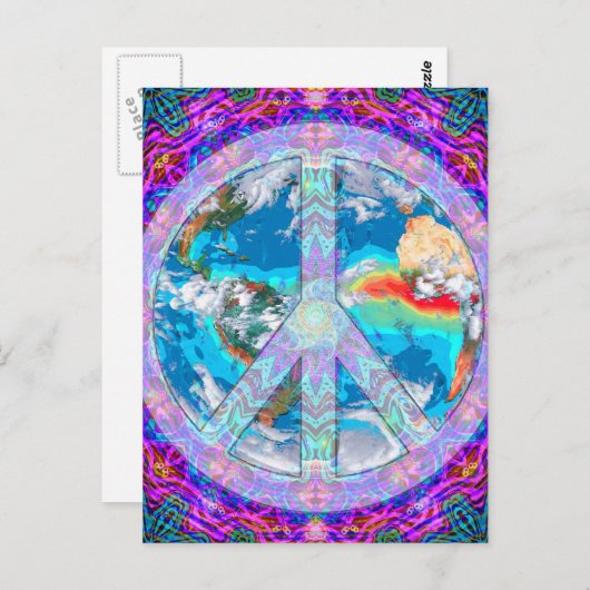 Weltfrieden Postkarte (Vorne/Hinten)