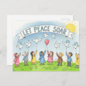 Weltfrieden Postkarte (Vorne/Hinten)