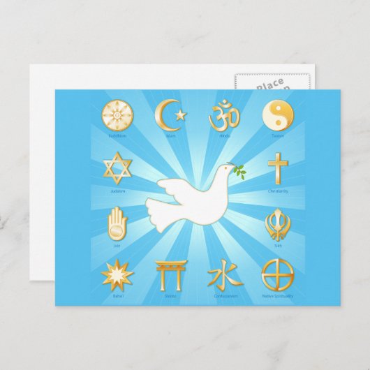 Weltfrieden Postkarte (Vorne/Hinten)