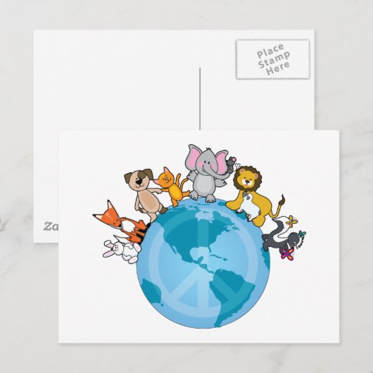 Weltfrieden Postkarte (Vorne/Hinten)