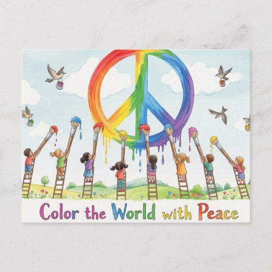 Weltfrieden Postkarte (Vorderseite)