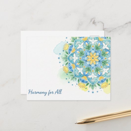 Weltfrieden Postkarte (Vorderseite/Rückseite Beispiel)