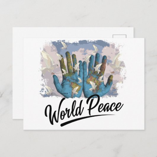 Weltfrieden Postkarte (Vorne/Hinten)