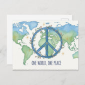 Weltfrieden Postkarte (Vorne/Hinten)