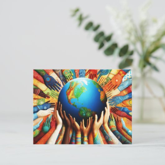 Weltfrieden Postkarte (Stehend Vorderseite)