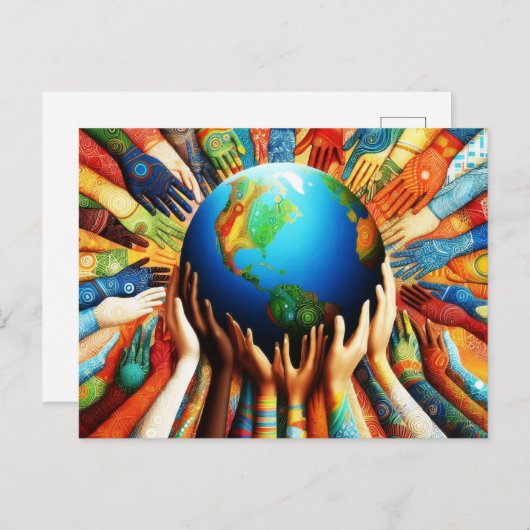 Weltfrieden Postkarte (Vorne/Hinten)