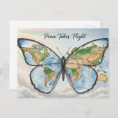 Weltfrieden Postkarte (Vorne/Hinten)