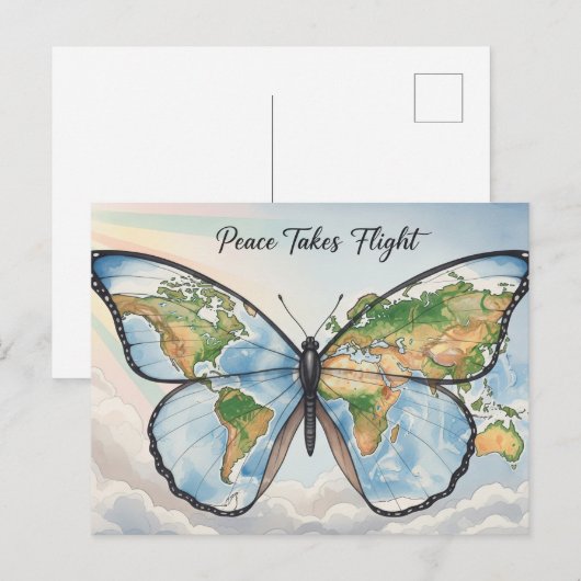 Weltfrieden Postkarte (Vorne/Hinten)