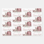 Weltfrieden Rabbit in Blume Weihnachten Geschenkpapier Set (Vorderseite 3)