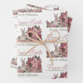 Weltfrieden Rabbit in Blume Weihnachten Geschenkpapier Set (Beispiel)