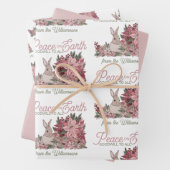 Weltfrieden Rabbit in Blume Weihnachts-Wrappin Geschenkpapier Set (Beispiel)