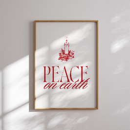 Weltfrieden Red Candle Christmas Poster