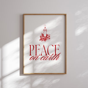 Weltfrieden Red Candle Christmas Poster