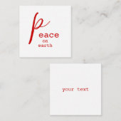 Weltfrieden Red White Personalisiert Note Card Mitteilungskarte (Vorne/Hinten)
