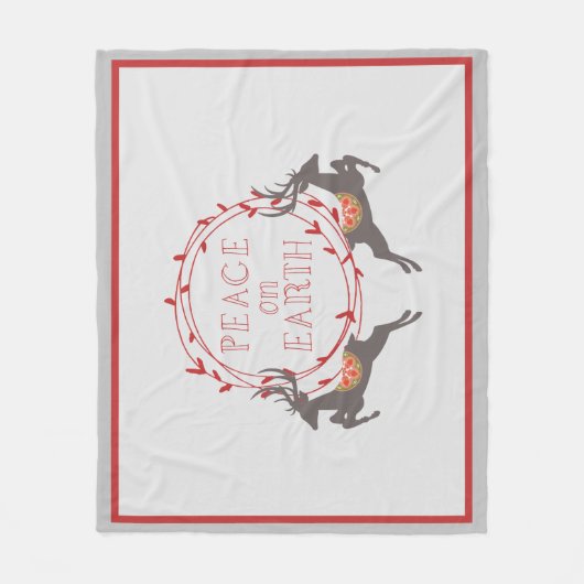 Weltfrieden Reindeer Holiday Fleecedecke (Vorderseite)