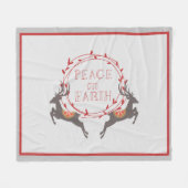 Weltfrieden Reindeer Holiday Fleecedecke (Vorderseite (Horizontal))