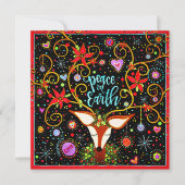 Weltfrieden Reindeer Weihnachtsfest Feiertagskarte (Vorderseite)