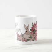 Weltfrieden Rosa Blume und Kaninchen Kaffeetasse (Mittel)
