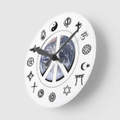 Weltfrieden Runde Wanduhr (Winkel)