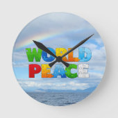 Weltfrieden Runde Wanduhr (Vorderseite)