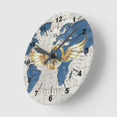 Weltfrieden Runde Wanduhr (Winkel)