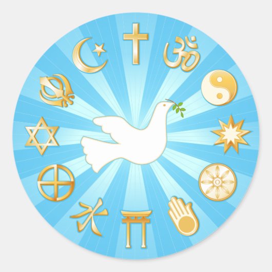 Weltfrieden Runder Aufkleber (Vorderseite)