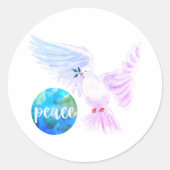 Weltfrieden Runder Aufkleber (Vorderseite)