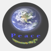 Weltfrieden Runder Aufkleber (Vorderseite)
