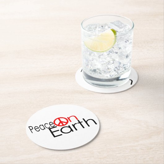 Weltfrieden Runder Pappuntersetzer (Vor Ort)