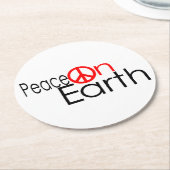 Weltfrieden Runder Pappuntersetzer (Angewinkelt)