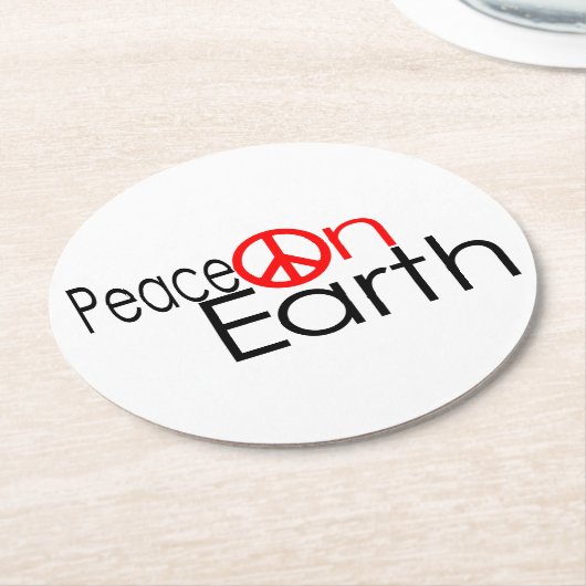 Weltfrieden Runder Pappuntersetzer (Angewinkelt)