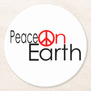 Weltfrieden Runder Pappuntersetzer