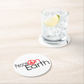 Weltfrieden Runder Pappuntersetzer (Vor Ort)