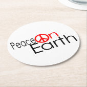 Weltfrieden Runder Pappuntersetzer (Angewinkelt)