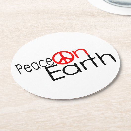 Weltfrieden Runder Pappuntersetzer (Angewinkelt)