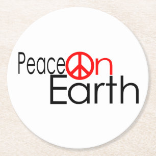 Weltfrieden Runder Pappuntersetzer