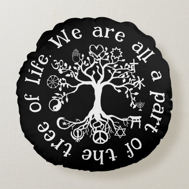 Weltfrieden Rundes Kissen (Vorderseite)