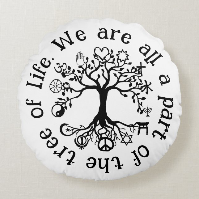 Weltfrieden Rundes Kissen (Vorderseite)