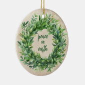 Weltfrieden Rustikale Boxwood Wasserfarben Urlaub Keramik Ornament (Rechts)