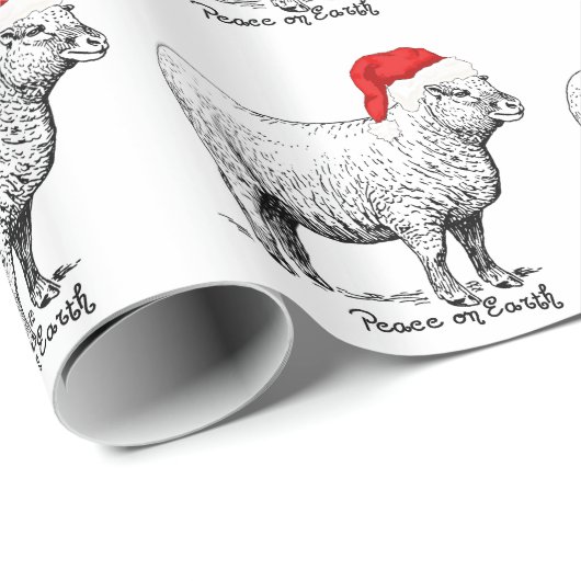 Weltfrieden-Schafe Geschenkpapier (Rolleneckpunkt)