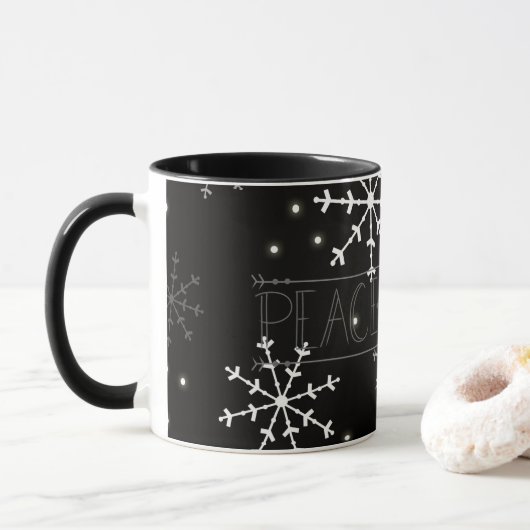 Weltfrieden-Schneeflocke-Tasse Tasse (Mit Donut)