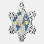 Weltfrieden Schneeflocken Zinn-Ornament (Rechts)