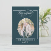 Weltfrieden Script Holiday Card Feiertagskarte (Stehend Vorderseite)