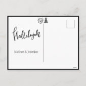 Weltfrieden Script Schwarz-weiß Holiday Postkarte (Rückseite)