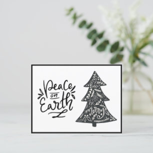 Weltfrieden Script Schwarz-weiß Holiday Postkarte